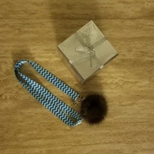 💯Real Sable Fur Pom Keychain w/ lanyard 💍